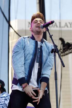 Juan Pablo Casillas of Los 5 performs onstage at the iHeartRadio Daytime Village Concerts in Las Vegas, Nevada on September 24, 2016.  LVP2016092406 JAMESxATOA