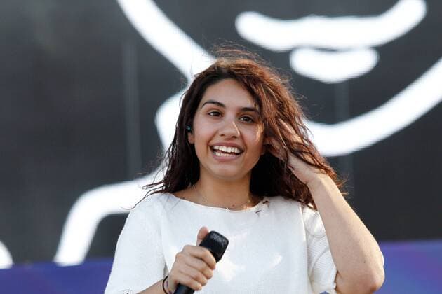 Alessia Cara performs at the iHeartRadio Daytime Village Concerts in Las Vegas, Nevada on September 24, 2016.  LVP2016092466 JAMESxATOA