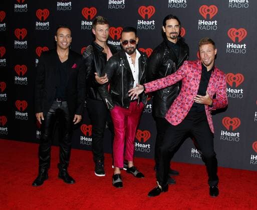 The Backstreet Boys arrive for the iHeartRadio Music Festival at the T-Mobile Arena in Las Vegas, Nevada on September 24, 2016.  LVP20160924134 JAMESxATOA