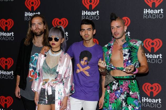 Pop band DNCE arrives for the iHeartRadio Music Festival at the T-Mobile Arena in Las Vegas, Nevada on September 24, 2016.  LVP2016092481 JAMESxATOA