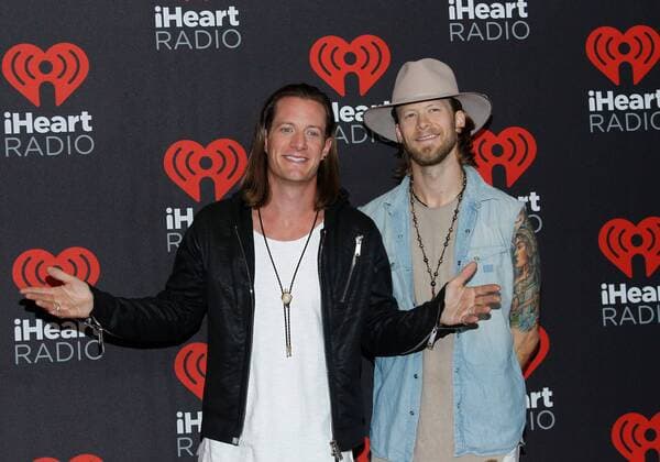 Tyler Hubbard and Brian Kelley of Florida Georgia Line arrive for the iHeartRadio Music Festival at the T-Mobile Arena in Las Vegas, Nevada on September 24, 2016.  LVP2016092499 JAMESxATOA