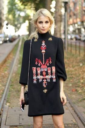 Caroline Daur posing outside the D & G Show Runway During The Milan Fashion Week Spring Summer 2017  Copyright: xPaoloxDilettox