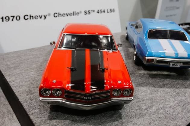 A replica of a 1970 Chevy Chevelle SS 454 LS6 on display at the 56th All Japan Model & Hobby Show in Tokyo Big Sight on September 25, 2016. The exhibition introduced hobby goods such as plastic models, action figures, drones, and airsoft guns.  (gxta_alljpnmodelhobbyshow007)