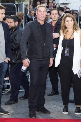 September 26, 2016 - London, London, UK - SHANE WARNE attends the Deepwater Horizon film premiere at Cineworld in Leiester Square. London, UK. London UK  - ZUMAl94_