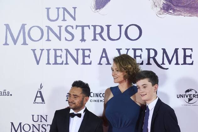 September 26, 2016 - Madrid, Madrid, Spain - Juan Antonio Bayona, Sigourney Weaver, Lewis MacDougall attended A Monster Calls premiere at Royal Theater on September 26, 2016 in Madrid Madrid Spain  - ZUMAg15_