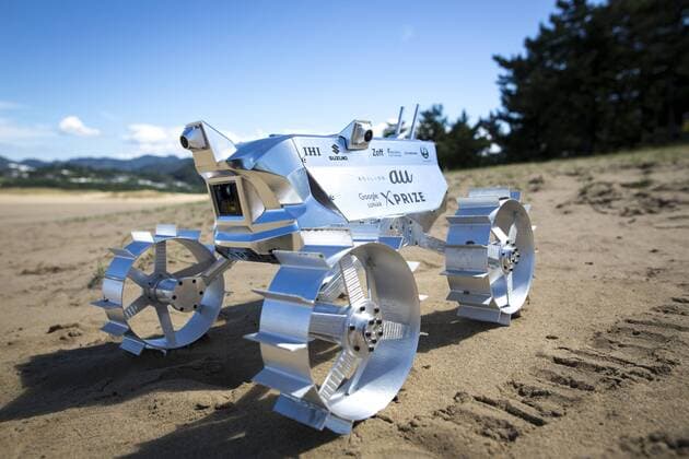 September 27, 2016 - Tottori, Tottori Prefecture, Japan - Hakuto s rover PFM3 pre-flight model is seen being tested by team ispace, Tohoku University researchers and students in Tottori Sand Dunes, Tottori Prefecture, Japan on September 27, 2016. Mounted on AstroboticÃ¢â‚¬â„¢s Ã¢â‚¬Å PeregrineÃ¢â‚¬Â lander, HAKUTOÃ¢â‚¬â„¢s rover will be launched from the Earth by SpaceXÃ¢â‚¬â„¢s Falcon 9 rocket, and sent to lunar orbit. The Peregrine lander will achieve soft landing on the moon. The rover is then deployed onto the MoonÃ¢â‚¬â„¢s surface..(Photo by Richard Atrero de Guzman NURPhoto) Tottori Japan  - ZUMAn230