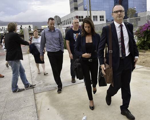 Relatives of late Dutch volley ball player Ingrid Visser arrive to the Justice City of Murcia to attend the trial over the killing of Visser and her partner Lodewjik Severein, in Murcia, southeastern Spain, 28 September 2016. The police found the half burried bodies of Visser and her partner on 26 May 2013 after a week searching for the couple. Ingrid and Severein were visiting Spain to attend a consult at a fertility center where they never showed up. The family alarmed the police on 15 May 2016 when the couple missed their flight back to Amsterdam. Trial over murder of Dutch couple !ACHTUNG: NUR REDAKTIONELLE NUTZUNG!  GRA036 20160928-636106595936314447