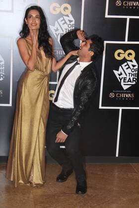 MUMBAI, INDIA SEPTEMBER 27: Bollywood actors Sarah-Jane Dias and Prateik Babbar during the GQ India Men of the year Award 2016 ceremony, at Grand Hyatt, Santacruz, on September 27, 2016 in Mumbai, India. (Photo by Pramod Thakur Hindustan Times ) GQ India Men Of The Year Award 2016