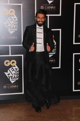 MUMBAI, INDIA SEPTEMBER 27: Bollywood actor Ranveer Singh during the GQ India Men of the year Award 2016 ceremony, at Grand Hyatt, Santacruz, on September 27, 2016 in Mumbai, India. (Photo by Pramod Thakur Hindustan Times ) GQ India Men Of The Year Award 2016