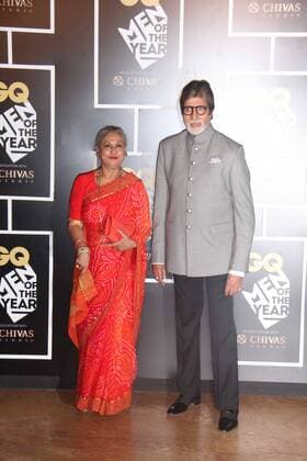 MUMBAI, INDIA SEPTEMBER 27: Bollywood actors Amitabh Bachchan and Jaya Bachchan during the GQ India Men of the year Award 2016 ceremony, at Grand Hyatt, Santacruz, on September 27, 2016 in Mumbai, India. (Photo by Pramod Thakur Hindustan Times ) GQ India Men Of The Year Award 2016