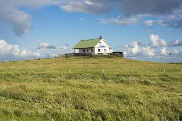  Haus des Naturschutzbundes Deutschland, NABU, Deichvorland der Hamburger Hallig, Naturschutzgebiet, Nationalpark Wattenmeer, UNESCO Weltnaturerbe, Reußenköge, Schleswig-Holstein, Deutschland, Europa Copyright: imageBROKER/HaraldxWenzel-Orf ibxhwo04410938.jpg
