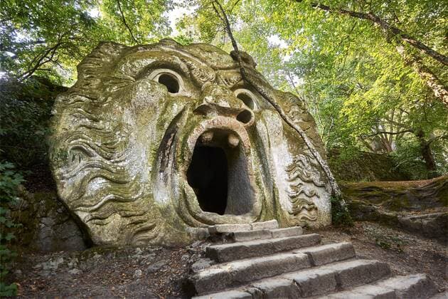 Skulptur von Orcus, l orco, Park der Ungeheuer, Sacro bosco, Bomarzo, Latium, Italien, Europa Copyright: imageBROKER PaulxWilliamsx-xFunkystock iblpwn04354822.jpg