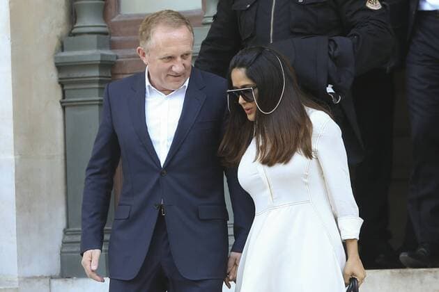Francois Henri Pinault et Salma Hayek CELEBRITES : Ankunft zur Modenschau von Stella McCartney - Paris - 03 10 2016 GwendolineLeGoff Panoramic 