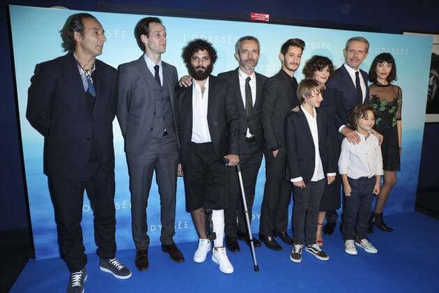 Premiere von l Odyssee in Paris - Audrey Tautou Pierre Niney Lambert Wilson and equipe du film CELEBRITIES : Premiere l Odyssee - Paris - 03 10 2016 GwendolineLeGoff Panoramic 