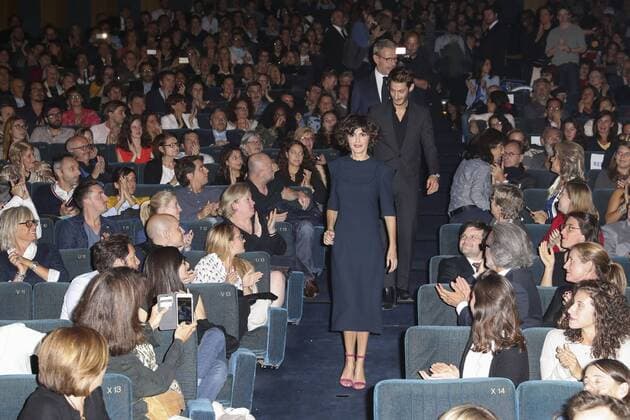 Premiere von l Odyssee in Paris - Audrey Tautou Pierre Niney Lambert Wilson CELEBRITIES : Premiere l Odyssee - Paris - 03 10 2016 GwendolineLeGoff Panoramic 