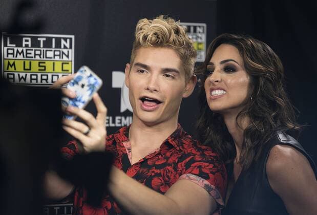 October 3, 2016 - Hollywood, California, U.S - Christian Acosta and Erika Csiszer at Telemundo s Latin American Music Awards Press Conference after their rehearsal at the Dolby Theatre on Monday October 3, 2016 in Hollywood, California. Hollywood U.S. - ZUMAp124
