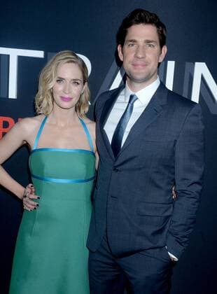Emily Blunt and John Krasinski arrive on the red carpet at The Girl on the Train New York Premiere at Regal E-Walk Stadium 13 on October 4, 2016 in New York City.  NYP20161004134 DENNISxVANxTINE
