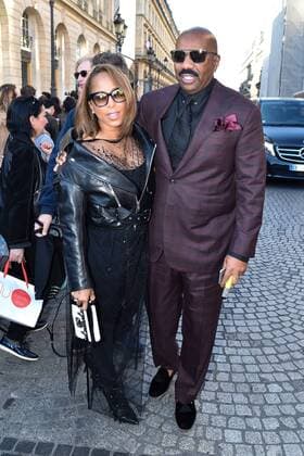 Marjorie Bridges Woods and Steve Harvey - Prominente am Rande der Vuitton Modenschau - Paris - 05 10 2016 lionELURMAN PANORAMIC 