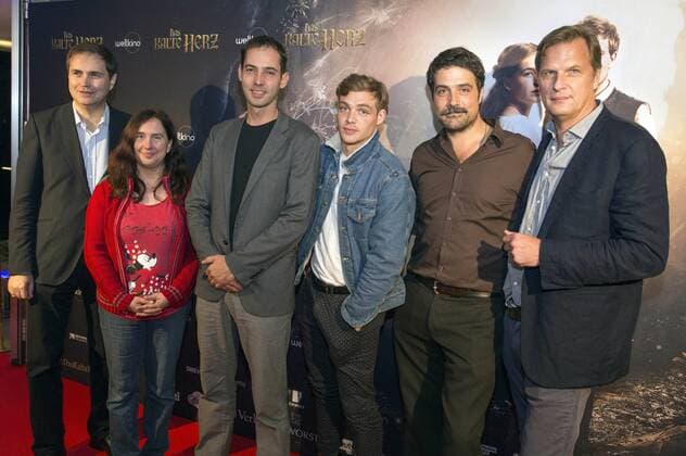 Markus Görsch (Mitteldeutsche Medienförderung), Astrid Plenk (MDR), Steffen Reuter (Schmidtz Katze Filmkollektiv), David Schütter (Schauspieler), Johannes Naber (Regisseur) und Dietmar Güntsche (Weltkino Filmverleih) bei der Premiere des Kinofilms Das kalte Herz im Rundkino. Dresden, 05.10.2016 Foto:xM.xMüllerx xFuturexImage