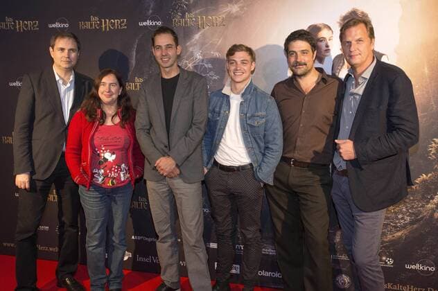 Markus Görsch (Mitteldeutsche Medienförderung), Astrid Plenk (MDR), Steffen Reuter (Schmidtz Katze Filmkollektiv), David Schütter (Schauspieler), Johannes Naber (Regisseur) und Dietmar Güntsche (Weltkino Filmverleih) bei der Premiere des Kinofilms Das kalte Herz im Rundkino. Dresden, 05.10.2016 Foto:xM.xMüllerx xFuturexImage