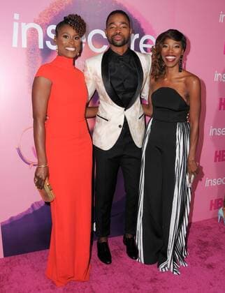 October 6, 2016 - Los Angeles, CA, United States - 06 October 2016 - Los Angeles, California. Issa Rae, Jay Ellis, Yvonne Orji. Premiere of HBO S new comedy series Insecure held at Nate Holden Performing Arts Center. Photo Credit: AdMedia Los Angeles United States - ZUMAa123
