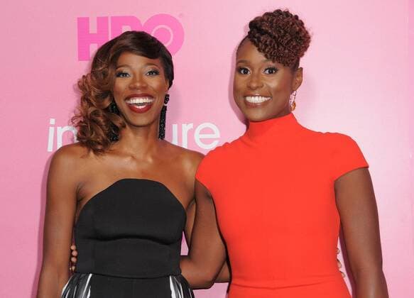 October 6, 2016 - Los Angeles, CA, United States - 06 October 2016 - Los Angeles, California. Yvonne Orji, Issa Rae. Premiere of HBO S new comedy series Insecure held at Nate Holden Performing Arts Center. Photo Credit: AdMedia Los Angeles United States - ZUMAa123