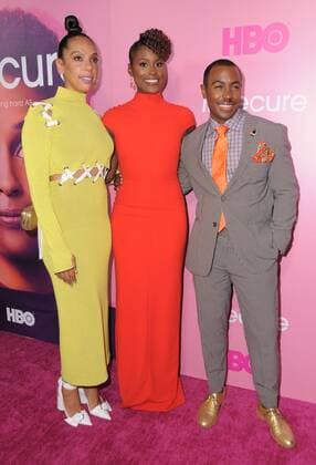 October 6, 2016 - Los Angeles, CA, United States - 06 October 2016 - Los Angeles, California. Melina Matsoukas, Issa Rae, Prentice Penny. Premiere of HBO S new comedy series Insecure held at Nate Holden Performing Arts Center. Photo Credit: AdMedia Los Angeles United States - ZUMAa123