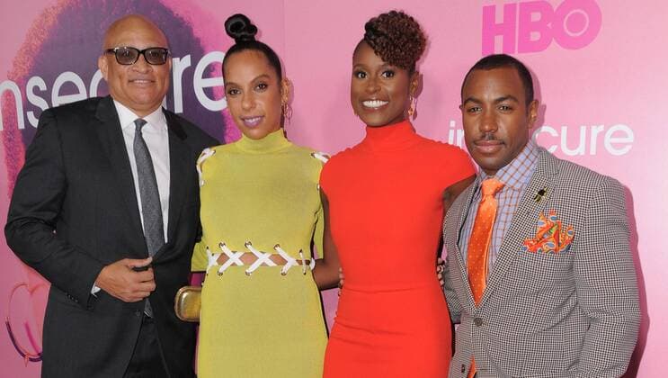Bilder des Tages October 6, 2016 - Los Angeles, CA, United States - 06 October 2016 - Los Angeles, California. Larry Wilmore, Melina Matsoukas, Issa Rae, Prentice Penny. Premiere of HBO S new comedy series Insecure held at Nate Holden Performing Arts Center. Photo Credit: AdMedia Los Angeles United States - ZUMAa123