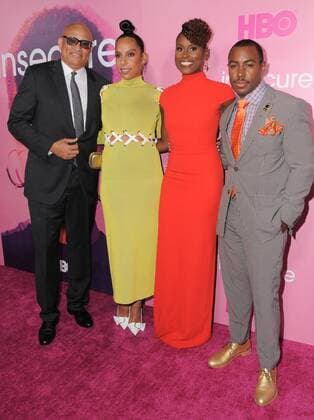October 6, 2016 - Los Angeles, CA, United States - 06 October 2016 - Los Angeles, California. Larry Wilmore, Melina Matsoukas, Issa Rae, Prentice Penny. Premiere of HBO S new comedy series Insecure held at Nate Holden Performing Arts Center. Photo Credit: AdMedia Los Angeles United States - ZUMAa123