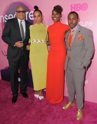 October 6, 2016 - Los Angeles, CA, United States - 06 October 2016 - Los Angeles, California. Larry Wilmore, Melina Matsoukas, Issa Rae, Prentice Penny. Premiere of HBO S new comedy series Insecure held at Nate Holden Performing Arts Center. Photo Credit: AdMedia Los Angeles United States - ZUMAa123