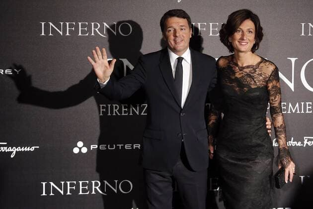 Matteo Renzi with wife Agnese Landini - Florence 8th October 2016. Inferno World Premiere. SamanthaxZucchi