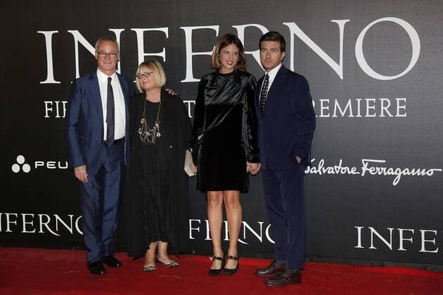 Claudio Ranieri with his wife Rosanna and her daughter Claudia with his husband Alessandro Roja - Florence 8th October 2016. Inferno World Premiere. SamanthaxZucchi