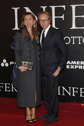 Andrea Della Valle with wife Paola - Florence 8th October 2016. Inferno World Premiere. SamanthaxZucchi
