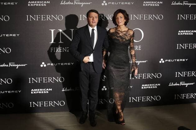 Matteo Renzi with wife Agnese Landini - Florence 8th October 2016. Inferno World Premiere. SamanthaxZucchi