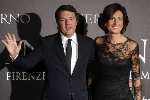 Matteo Renzi with wife Agnese Landini - Florence 8th October 2016. Inferno World Premiere. SamanthaxZucchi