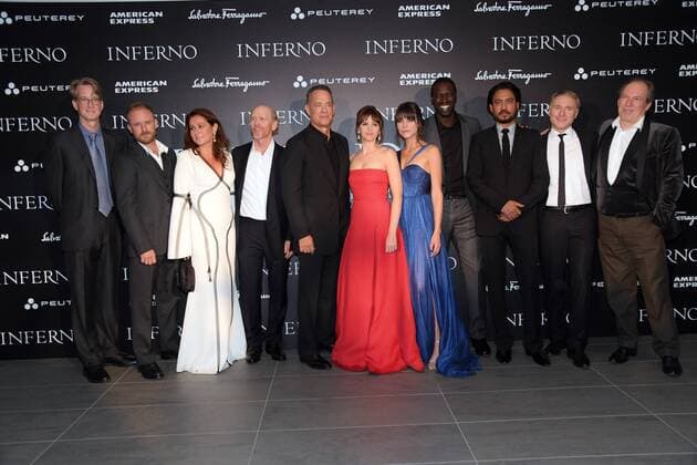 Inferno Filmpremiere in Florenz Rome Photocall Inferno . Pictured: Rome Photocall Inferno. Pictured: Ron Howard, David Koepp, Ben Foster, Tom Hanks, Felicity Jones, Side Babette Knudsen, Ana Uluru, Omar Sy, Irrfan Khan, Dan Brown, Hans Zimmer Copyright: xPoolxRoma2x