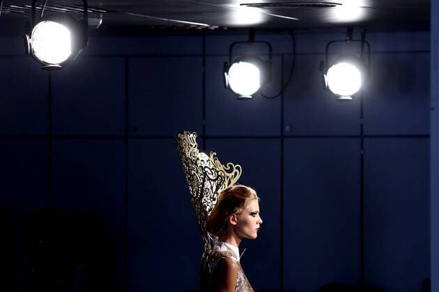 October 9, 2016 - Lisbon, Portugal - A model presents a creation from the Portuguese fashion designer Olga Noronha Spring Summer 2017 collection during the Lisbon Fashion Week on October 9, 2016 in Lisbon, Portugal. Photo: Lisbon Portugal  - ZUMAn230
