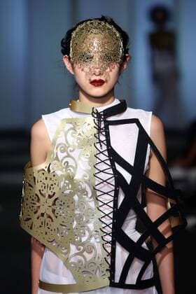 October 9, 2016 - Lisbon, Portugal - A model presents a creation from the Portuguese fashion designer Olga Noronha Spring Summer 2017 collection during the Lisbon Fashion Week on October 9, 2016 in Lisbon, Portugal. Photo: Lisbon Portugal  - ZUMAn230