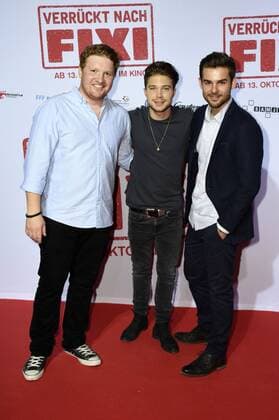 Roland Schreglmann, Jascha Rust und Lucas Reiber bei der Premiere des Kinofilms Verrückt nach Fixi im Mathäser Filmpalast. München, 09.10.2016 Foto:xP.xSchönbergerx xFuturexImage