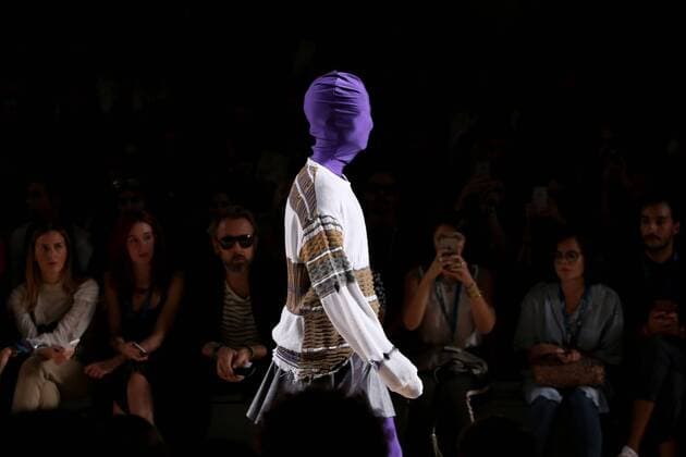 October 9, 2016 - Lisbon, Portugal - A model presents a creation from the Portuguese fashion designer Ricardo Andrez Spring Summer 2017 collection during the Lisbon Fashion Week on October 9, 2016 in Lisbon, Portugal. Lisbon Portugal  - ZUMAn230