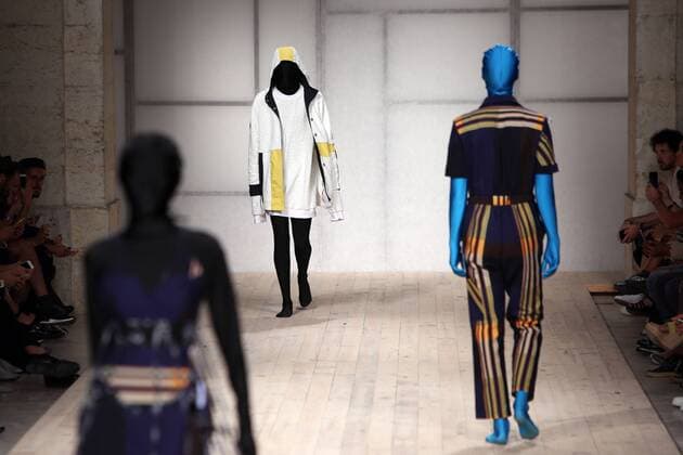 October 9, 2016 - Lisbon, Portugal - A model presents a creation from the Portuguese fashion designer Ricardo Andrez Spring Summer 2017 collection during the Lisbon Fashion Week on October 9, 2016 in Lisbon, Portugal. Lisbon Portugal  - ZUMAn230