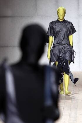 October 9, 2016 - Lisbon, Portugal - A model presents a creation from the Portuguese fashion designer Ricardo Andrez Spring Summer 2017 collection during the Lisbon Fashion Week on October 9, 2016 in Lisbon, Portugal. Lisbon Portugal  - ZUMAn230