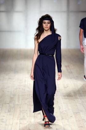 October 9, 2016 - Lisbon, Portugal - A model presents a creation from the Portuguese fashion designer Luis Carvalho Spring Summer 2017 collection during the Lisbon Fashion Week on October 9, 2016 in Lisbon, Portugal. Lisbon Portugal  - ZUMAn230