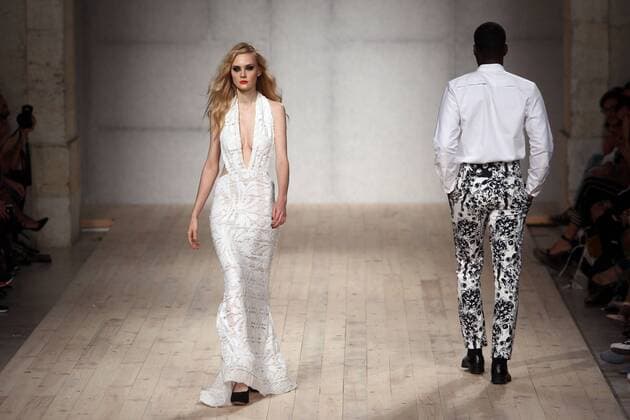 October 9, 2016 - Lisbon, Portugal - A model presents a creation from the Angolan fashion designer Nadir Tati Spring Summer 2017 collection during the Lisbon Fashion Week on October 9, 2016 in Lisbon, Portugal. Lisbon Portugal  - ZUMAn230