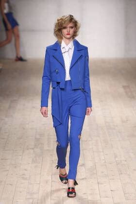 October 9, 2016 - Lisbon, Portugal - A model presents a creation from the Portuguese fashion designer Luis Carvalho Spring Summer 2017 collection during the Lisbon Fashion Week on October 9, 2016 in Lisbon, Portugal. Lisbon Portugal  - ZUMAn230