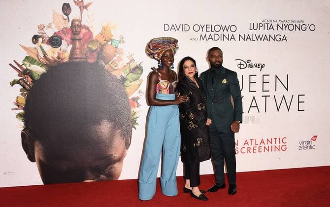 BFI LFF 2016 - Queen Of Katwe Premiere London, UK. Lupita Nyong o, Mira Nair and David Oyelowo at the 60th BFI London Film Festival Premiere of Queen Of Katwe held at Odeon Leicester Square, London on Sunday 9 October 2016. LMK392 -61100-101016 