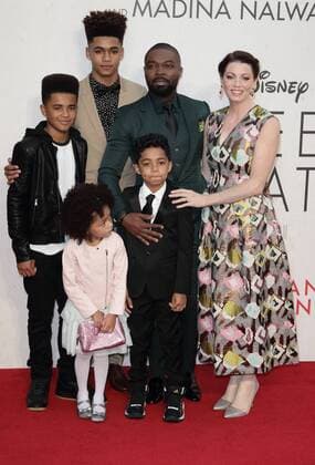 British Nigerian actor and producer David Oyelowo, his wife Jessica and their children attend the Virgin Atlantic Gala Screening of Queen Of Katwe at The Odeon, Leicester Square, London as part of the BFI London Film Festival. OCTOBER 9th 2016  GBHx163247