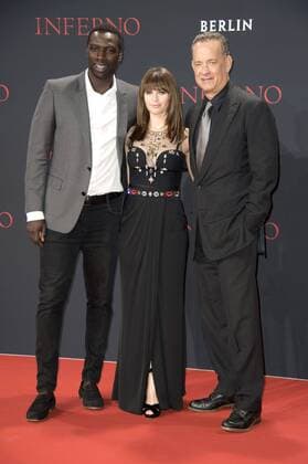 Omar Sy, Felicity Jones und Tom Hanks bei der Premiere des Kinofilms Inferno im CineStar Sony Center. Berlin, 10.10.2016 Foto:xFredericx xFuturexImage