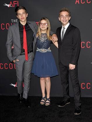 (L-R) Seth Lee, Izzy Fenech and Jake Presley arrive at the world premiere of The Accountant at the TCL Chinese Theater in Los Angeles, California on October 10, 2016.  LAP20161010744 CHRISTINExCHEW