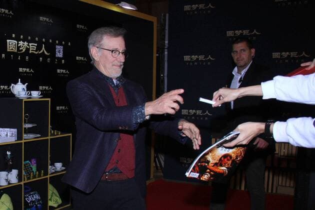BEIJING, CHINA - OCTOBER 10: American director Steven Allan Spielberg attends premiere of his own film Big Friendly Giant on October 10, 2016 in Beijing, China.  CFP493630468